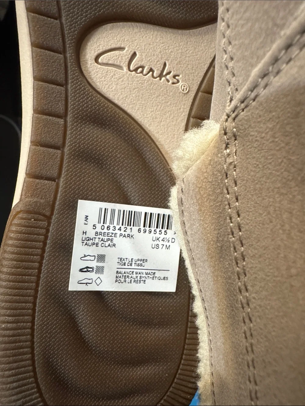 Clarks cloudsteppers breeze park Taupe Slip-On booties new in box